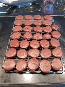 The back ones are lumpier because I tried a different combo of mint chocolate things first, that didn't melt as smoothly.