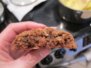 A bit crispy at the edges, chewy in the middle.