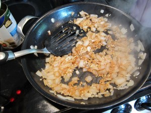 A bit browner than yours might be, as I had just cooked the chicken in that pan.