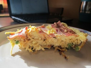 If you use a smaller pan, in order to get the middle cooked the bottom gets a bit burnt. Also, using larger slices of meat requires scissors when cutting slices. 