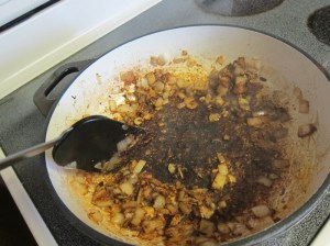 That's dark colored spices, not burn.