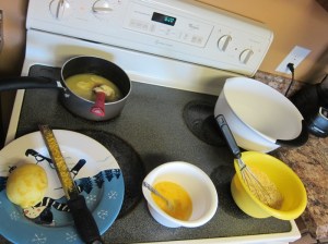 I suppose tons of plastic bowls near a burner isn't great, but they're not THAT close!