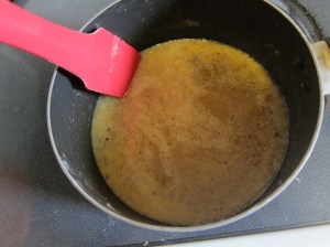 You can see some of the browned bits from the butter in there!