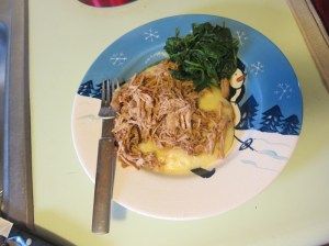 Spinach! It's...a green thing you can eat.