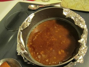 This is definitely as dark as you want it to get, lighter but still melted would be fine.